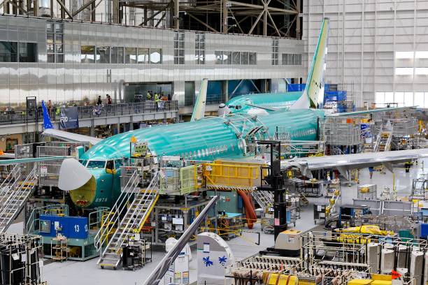 Perakitan pesawat Boeing 737 MAX 8. Foto: AFP via Getty Images