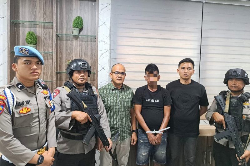Ditreskrimum Polda Sumut meringkus pelaku pembacokan jaksa Kejari Deli Serdang. Foto: Humas Polda Sumut