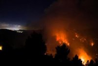 Kebakaran hebat melanda kawasan Israel. Foto: AFP/MENAHEM KAHANA