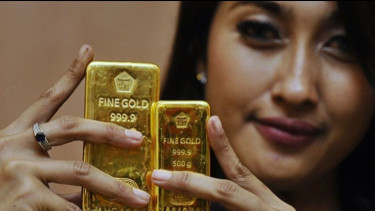 harga emas spot naik 1,46% berada di US$ 3.436 per ons troi dibanding sehari sebelumnya di perdagangan Jumat 13 Juni 2025.