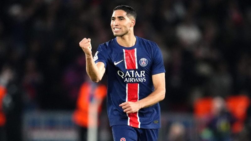 Bek modern PSG, Achraf Hakimi, menjadi pembuka gol PSG dalam pertandingan Final Liga Champiosn 2025 di Alianz Arena, Minggu dini hari WIB