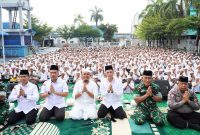 Rutan Kelas I Medan menggelar dzikir akbar bersama ratusan warga binaan dalam rangka menyambut Tahun Baru Islam 1 Muharram 1447 H. Foto: Humas Rutan Medan