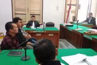 Tiga terdakwa korupsi Situs Benteng Putri Hijau, menjalani sidang tuntutan di Pengadilan Tipikor Medan, Senin (23/6).