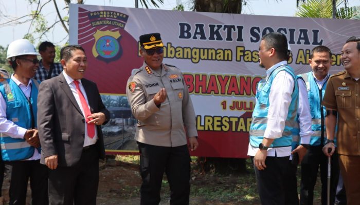 Polrestabes Medan Bangun Fasilitas Air Bersih di Gereja HKBP Nazaret Patumbak dalam Rangka HUT Bhayangkara ke-79