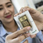 Harga emas di Pegadaian hari ini untuk jenis Antam dengan ukuran 0,5 gram naik dan dibanderol dengan harga Rp 1.043.000.