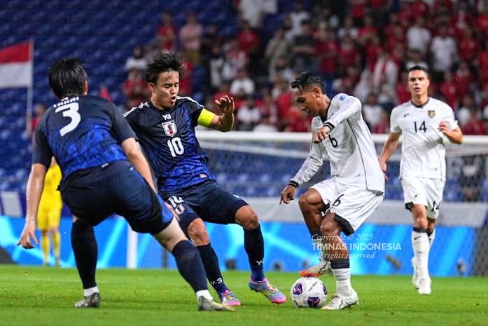Pertandingan Timnas Indonesia Vs Jepang dalam laga terakhir Grup C Kualifikasi Piala Dunia 2026 Zona Asia, di Suita City Football Stadium, Selasa (10/6/2025). Foto: Dok.PSSI