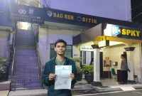 Wartawan Mistar.id, Deddy Irawan korban intimidasi saat membuat laporan ke Polrestabes Medan.