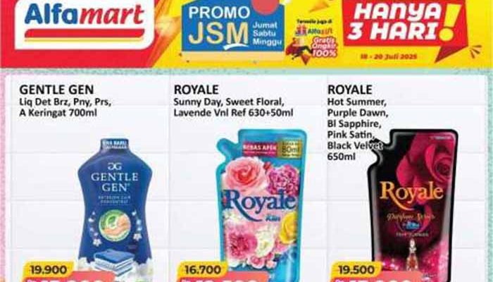 Promo dan Diskon Weekend Super Hemat di Superindo, Alfamart dan Indomaret 19-20 Juli 2025: Rinso Sensi Fresh dan Shinzu’i Diskon 20%