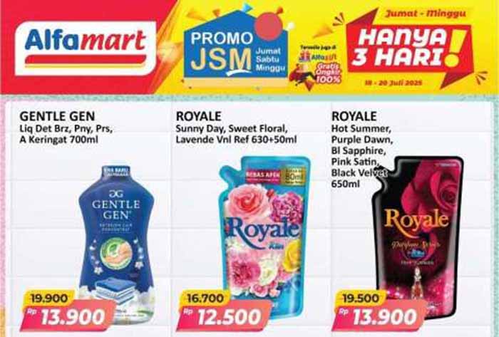 Promo dan Diskon weekend Super Hemat di Superindo, Alfamart dan Indomaret 19-20 Juli 2025: Rinso Sensi Fresh dan Shinzu'i Diskon 20% saat ini paling diburu ibu-ibu rumah tangga.