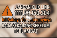 Ilustrasi digital peringatan terhadap akses link mencurigakan seperti 1111.90.150.204 yang dapat mengancam privasi dan keamanan data pengguna internet di Indonesia. Jangan sembarangan klik link yang tidak dikenal!
