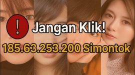 Gambar peringatan dengan teks besar “Jangan Klik! 185.63.253.200 Simontok” ditampilkan sebagai simbol bahaya. Ilustrasi ini dibuat untuk mengedukasi pengguna internet mengenai risiko mengakses situs dewasa ilegal yang bisa menyebarkan malware, mencuri data pribadi, serta melanggar hukum