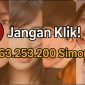 Gambar peringatan dengan teks besar “Jangan Klik! 185.63.253.200 Simontok” ditampilkan sebagai simbol bahaya. Ilustrasi ini dibuat untuk mengedukasi pengguna internet mengenai risiko mengakses situs dewasa ilegal yang bisa menyebarkan malware, mencuri data pribadi, serta melanggar hukum