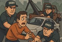 Ilustrasi - Debt Collector tarik paksa kendaraan kredit macet di jalan raya