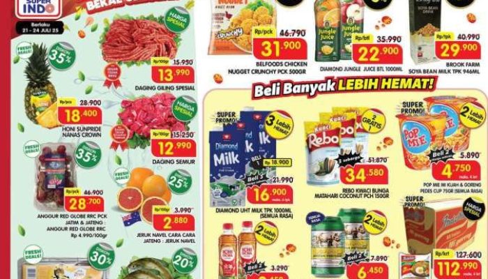 Promo Super Hemat Superindo Weekday Terbaru 21-24 Juli 2025: Susu UHT & Mie Beli Banyak Lebih Hemat