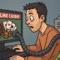 Ilustrasi - Seorang anak muda menjadi budak mesin judi online
