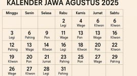 Hari Baik di Bulan Agustus 2025 berdasarkan Kalender Jawa