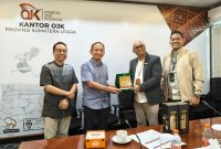 Managemen PT Pegadaian Kanwil 1 Medan melakukan audensi ke Otoritas Jasa Keuangan (OJK) Sumatera Utara, Jumat, 4 Juli 2025.
