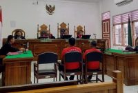Dua terdakwa kurir sabu menjalani sidang dakwaan di PN Medan, Kamis (31/7/2025).