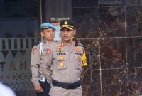 AKBP Yasir Ahmadi saat memimpin apel perdana sebagai Kapolres Tapanuli Selatan (Tapsel).