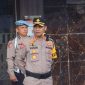AKBP Yasir Ahmadi saat memimpin apel perdana sebagai Kapolres Tapanuli Selatan (Tapsel).