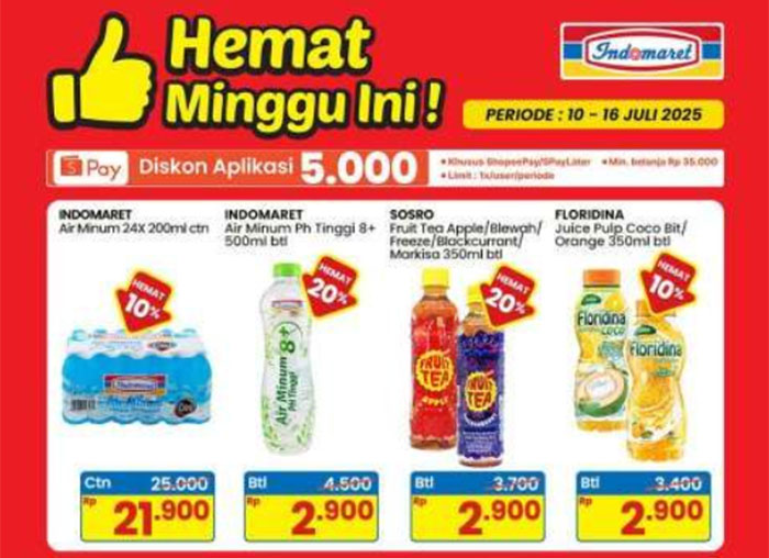 Promo dan Diskon Indomaret Weekday Spesial Paling Murah Bulan Juli 2025: Sunlight Hemat 20% atau Tissue Indomaret Beli 2 Lebih Hemat bagi pelanggan silakan berburu belanja di Indomaret.