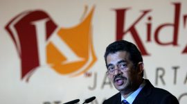 Presdir Kidzania Jakarta M Riza Chalid memberikan sambutannya pada acara Sponsor Gathering Kidzania Jakarta, di Jakarta Rabu (8/11/2006). Foto: MI/Adam DP