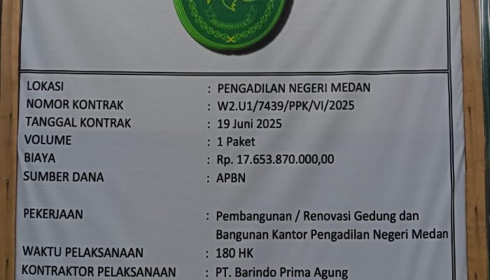 PN Medan Tegaskan Peran CV Pelita Buana Bukan Pengawas Proyek Rp 17,65 Miliar