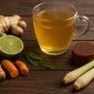 Ramuan herbal Rebuhsan 2 bahan alami  seperti jahe, kunyit, serai, jeruk nipis, daun salam, dan gula merah untuk sakit lutut