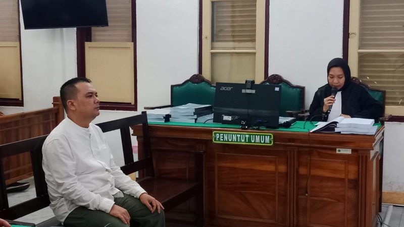 Sidang tuntutan terhadap 5 terdakwa kasus suap PPPK Langkat di PN Medan, Kamis (3/7).