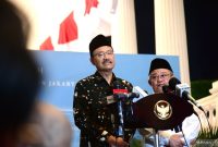 Menteri Sosial Saifullah Yusuf saat memberikan keterangan di Istana Kepresidenan Jakarta, Selasa (29/7/2025)