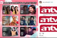 Link Nonton dan Jadwal Acara ANTV Kamis, 31 Juli 2025 Ada Mega Bollywood, Series India Rodha Mohan, Bhagya Lakshmi, Vaishno Devi dan Catatan Hati Perempuan hanya tayang di stasiun tv ANTV.