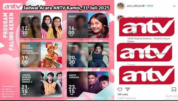 Link Nonton dan Jadwal Acara ANTV Kamis, 31 Juli 2025 Ada Mega Bollywood, Series India Rodha Mohan, Bhagya Lakshmi, Vaishno Devi dan Catatan Hati Perempuan