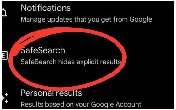 SafeSearch Google