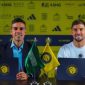 Bek asal Spanyol Inigo Martinez (kiri) saat bergabung dengan Al-Nassr pada Minggu (10/8/2025). X.com/AlNassrFC