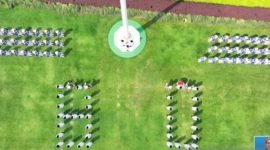 Tangkapan layar - Pasukan Pengibar Bendera Pusaka (Paskibraka) membentuk formasi angka 
