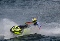 Pembalap Jetski asal Estonia, Jasmin Ypraus meraih juara kategori Ski Ladies GP1 pada Aquabike World Championship 2025 di Danau Toba, Kabupaten Toba Sumatera Utara, Minggu (17/8/2025).