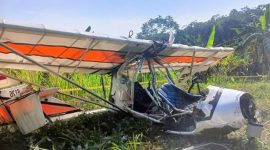Satu pesawat S216 dilaporkan jatuh di Desa Benteng, Kecamatan Ciampea, Kabupaten Bogor, Jawa Barat, Minggu (3/8).