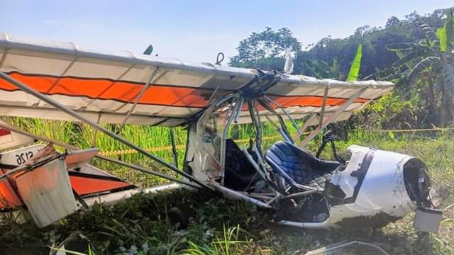 Satu pesawat S216 dilaporkan jatuh di Desa Benteng, Kecamatan Ciampea, Kabupaten Bogor, Jawa Barat, Minggu (3/8).