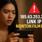 Seorang wanita terlihat kaget saat layar ponselnya menampilkan peringatan bahaya link nonton film ilegal 185.63.253.20p. Tautan ini dikenal berisiko tinggi menyebarkan malware, mencuri data pribadi, dan memicu serangan siber berbahaya. Tetap waspada dan hindari mengakses situs streaming ilegal demi keamanan perangkat dan privasi Anda.