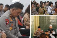 Kapolda Sumut Irjen Pol Whisnu Hermawan Februanto dan Wakapolda Brigjen Pol Rony Samtana memimpin doa bersama Polda Sumut dari masjid dan gereja untuk kedamaian Indonesia