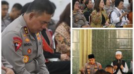 Kapolda Sumut Irjen Pol Whisnu Hermawan Februanto dan Wakapolda Brigjen Pol Rony Samtana memimpin doa bersama Polda Sumut dari masjid dan gereja untuk kedamaian Indonesia