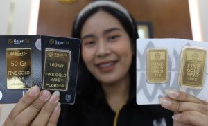 Harga Emas Antam Melorot Rp4.000 Dibanderol Rp1.929.000 Per Gram di perdagangan Senin (25/8/2025)