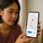 ilstrasi seorang wanita sedang Melacak Nomor HP lewat Google Maps