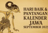 Hari baik bulan September, menurut Kalender Jawa