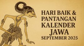 Hari baik bulan September, menurut Kalender Jawa