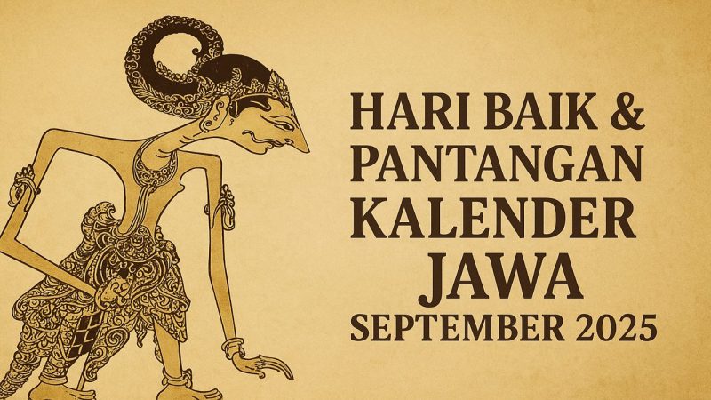 Hari baik bulan September, menurut Kalender Jawa