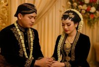 lustrasi pasangan menikah dengan adat Jawa, melambangkan tradisi memilih Hari Baik Menikah 2026 sesuai primbon Jawa agar pernikahan lebih harmonis, penuh berkah, dan mendapat restu keluarga