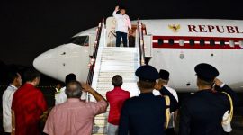 Presiden Prabowo Subianto bersiap menuju Tanah Air dari Pangkalan Udara Paya Lebar Air Base (PLAB) Singapura, Sabtu (9/8/2025)