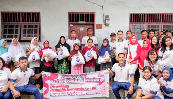 Rutan Kelas 1 Medan Gelar Jalan Santai Sekaligus Salurkan 50 Paket Sembako