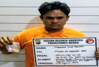 Tersangka pengedar pil ekstasi yang ditangkap Polrestabes Medan